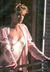 CAROLE, gown, satin jacquard with bird pattern, and CLARA blouse in pink crepe georgette, silk flowers inlays