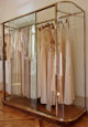 Showcase armoire, curved glass and brass framework, Art Deco period